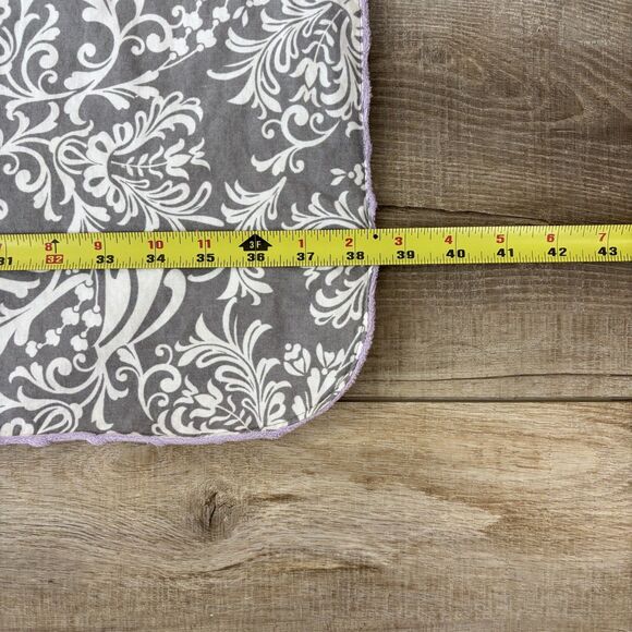 Carseat Canopy Cover Baby Girl Purple Gray Floral Fleece Minky Feminine Washable - Picture 8 of 11